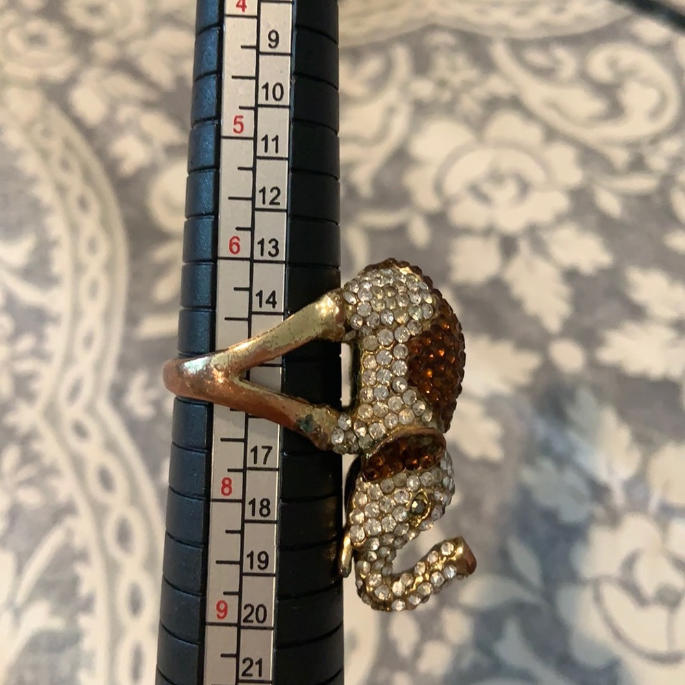 Elephant Stone Statement Ring Gold - image 5